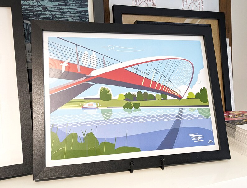 The Millennium Bridge, York Print 30x40cm Framed