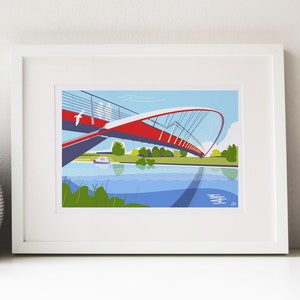 The Millennium Bridge, York Print A4 Framed