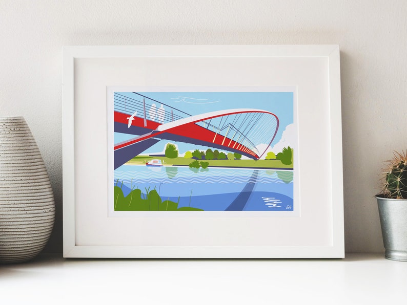 The Millennium Bridge, York Print A4 Framed