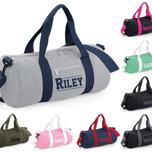 Personalised Varsity Name Barrel Bag image 1