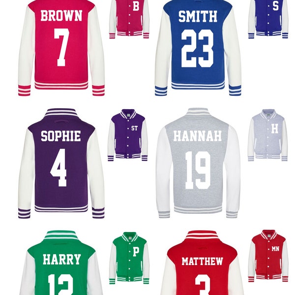 Kids Personalised Varsity Jacket