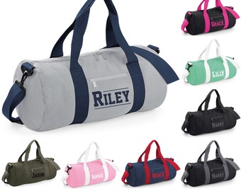 Personalised Varsity Name Barrel Bag