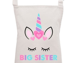 Girls Big Sister Unicorn Apron