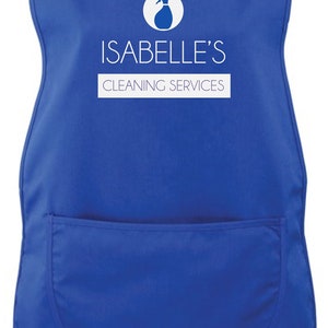 Ladies Personalised Name Cleaning Services Tabard Royal Blue