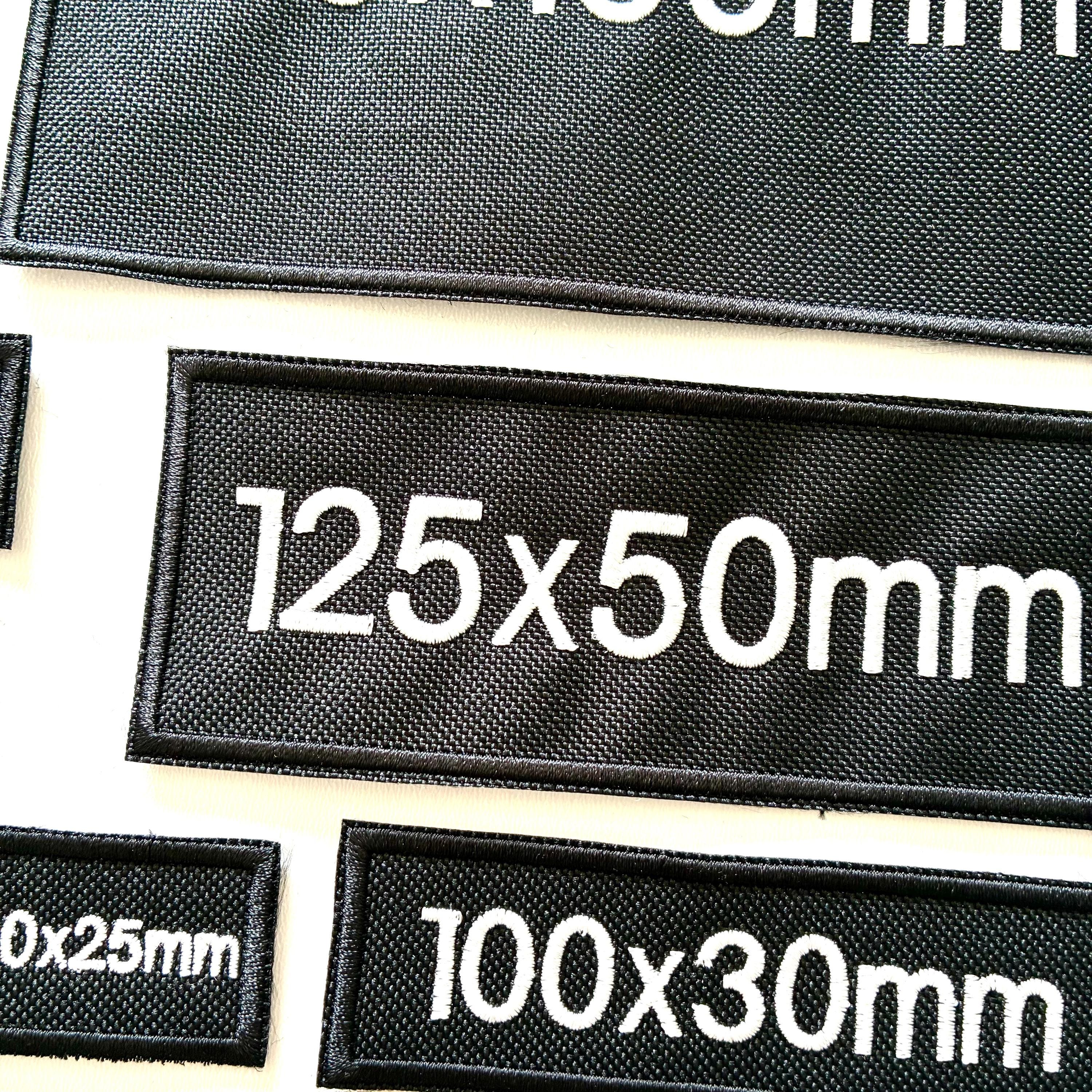 Personalised Embroidered Black Patches Sew/iron/velcro® Custom Text ...