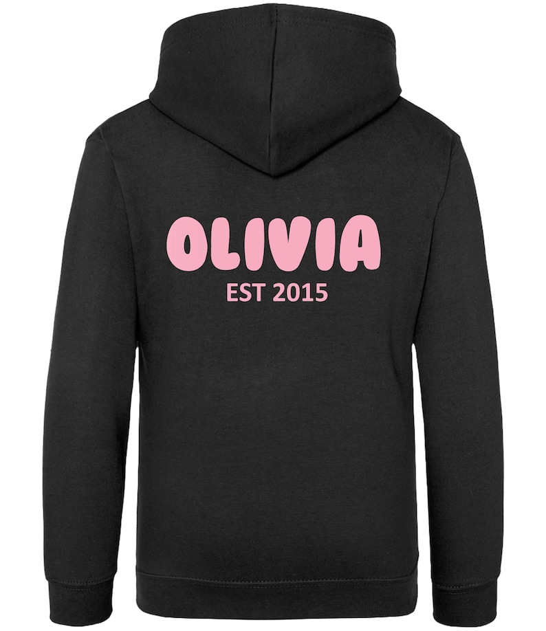 Personalised Bubble Font Name Hoodie (Kids & Adults Sizes) Custom Text Year Established Design immagine 5