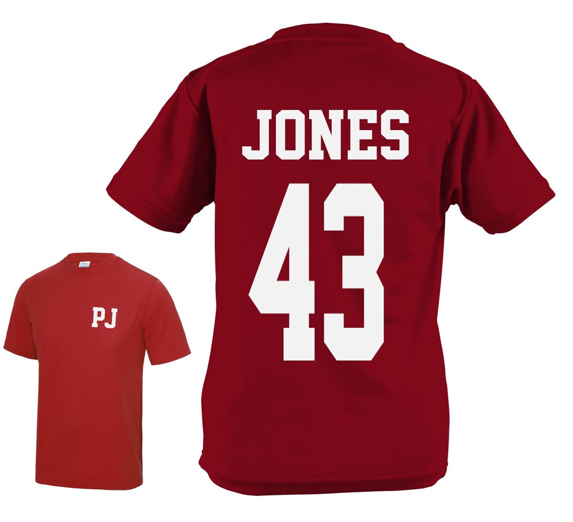Adults Personalised Football Name & Number Sports T-Shirt | Etsy
