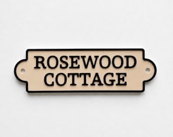 Personalised Text Sign Custom House Name Plaque Garden Wall Plate Memorial Bench