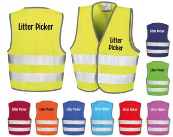 Litter Picker Kids Hi-Vis Waistcoat Reflective Safety Vest