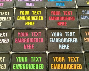 Personalised Embroidered Text Patch Hook Loop Custom Military Molle Morale Badge