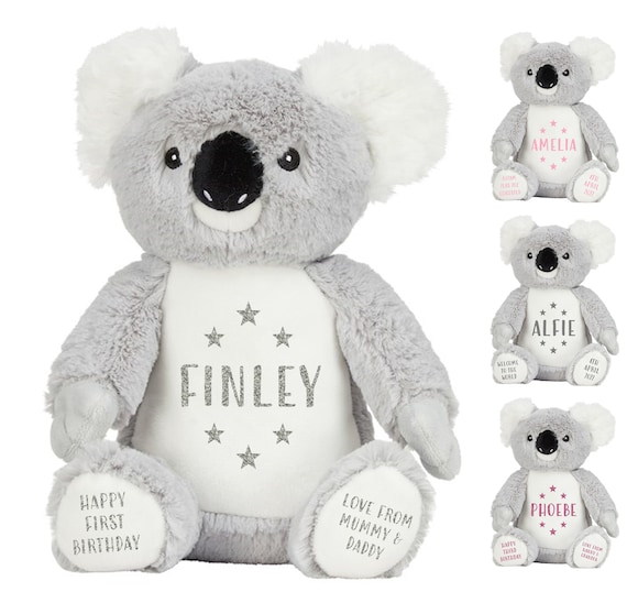 Juguete de peluche de peluche de oso koala gris personalizado