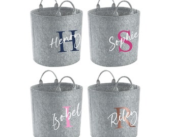 Personalised Initial Name Toy Storage Tub Childrens Bedroom Basket