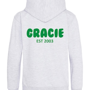 Personalised Bubble Font Name Hoodie (Kids & Adults Sizes) Custom Text Year Established Design immagine 6