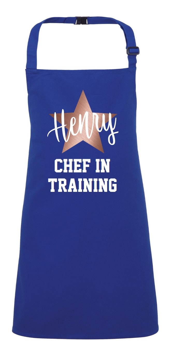 Personalised Kids Apron Rose Gold Star Chef in Training Etsy