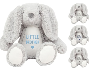Little Brother Grey Bunny Rabbit Plush Cuddly Toy