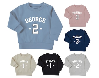 Personalised Name Age Baby & Toddler Sustainable Sweatshirt Birthday Year Outfit