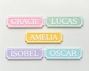 Personalised Kids Name Door Sign – Custom Girls Boys Bedroom Decoration Plate
