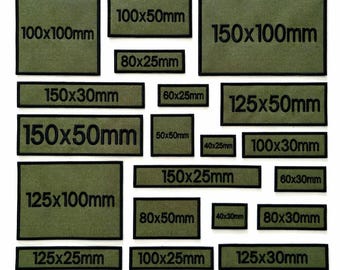 Personalised Embroidered Olive Patches Sew/Iron/VELCRO® Custom Text Molle Morale Badges