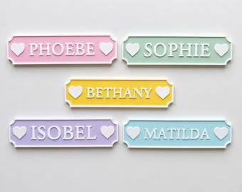 Personalised Name Door Sign – Custom Girls Bedroom Pink Decoration Plate Plaque