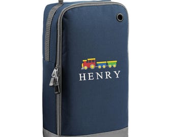 Embroidered Kids Personalised Name Train Shoe Bag Custom Text School Trainers Football Boots PE Kit