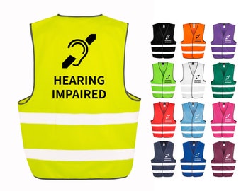 Hearing Impaired Hi-Vis Waistcoat Reflective Safety Vest