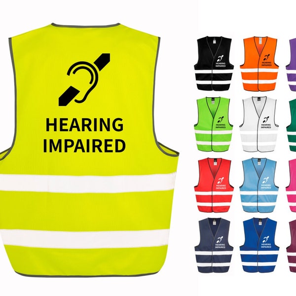 Hearing Impaired Hi-Vis Waistcoat Reflective Safety Vest