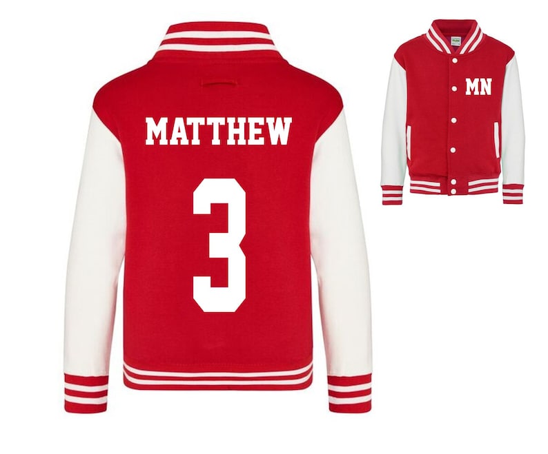 Kids Personalised Varsity Jacket Etsy UK