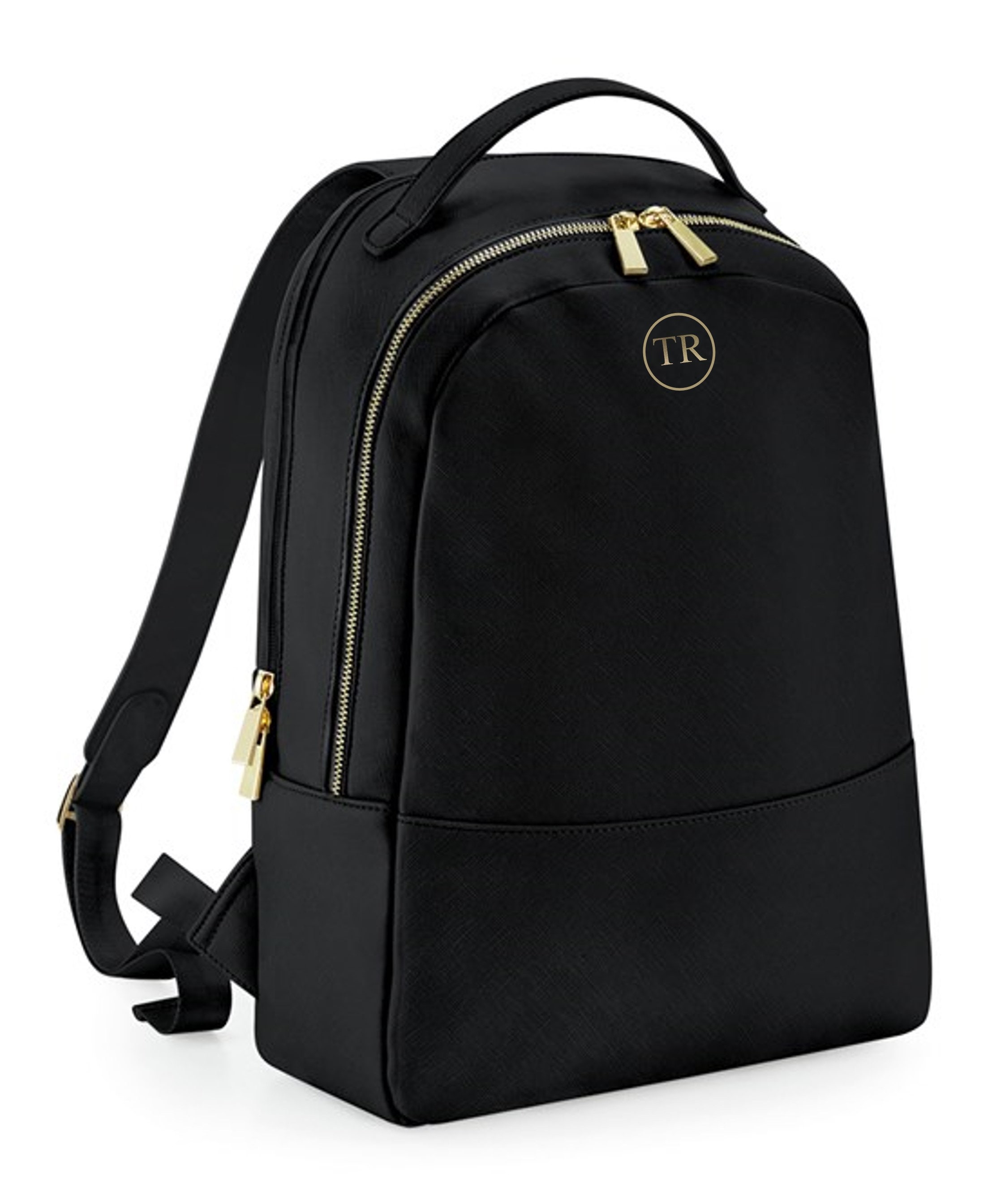 Monogrammed 3-initial Personalized Embroidered Backpack Back 