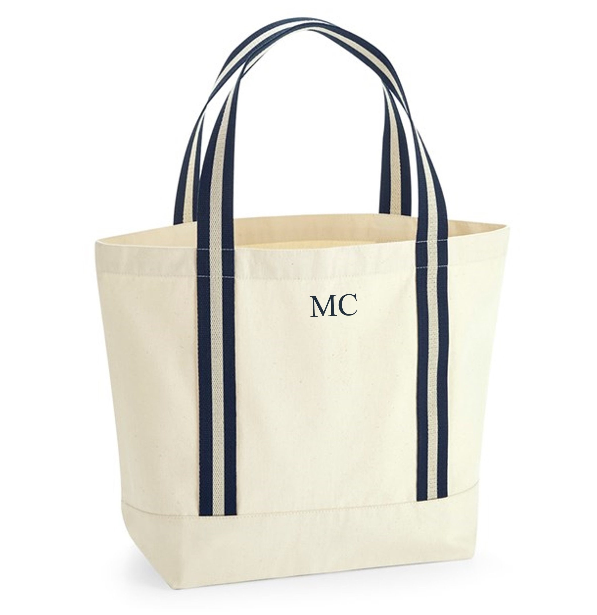 Monogrammed Embroidered Football Circle Canvas Large Boat Tote