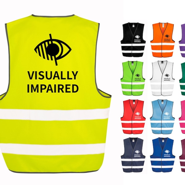 Visually Impaired Hi-Vis Waistcoat Reflective Safety Vest