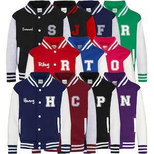Personalised Name Initials Adults Varsity Jacket Custom Letterman College Baseball
