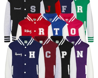 Personalised Name Initials Adults Varsity Jacket Custom Letterman College Baseball
