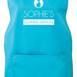 Ladies Personalised Name Cleaning Services Tabard Turquoise