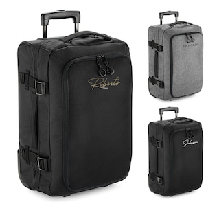Personalised Name Monogram Carry On Cabin Wheelie Hand Luggage Suitcase