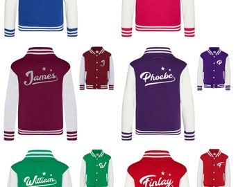 Kids Personalised Baseball Varsity Jacket