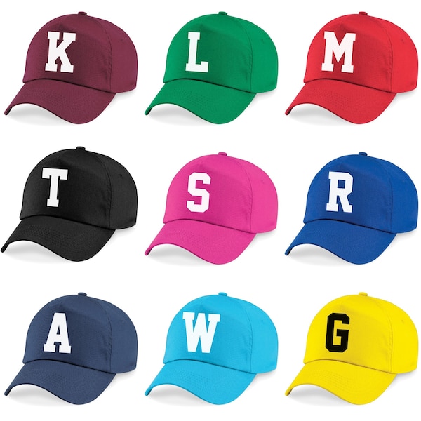 Gorra de béisbol con letras del alfabeto para niños