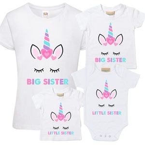 Unicorn Big and Little Sister T-Shirts and Bodysuits