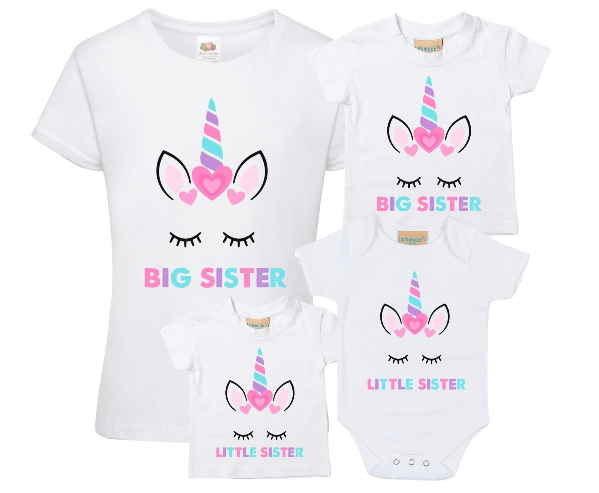 Unicorn Big and Little Sister T-Shirts and Bodysuits