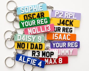 Personalised Number Plate Keyring Car License Registration Keychain Bag Charm New Driver Pass Gift