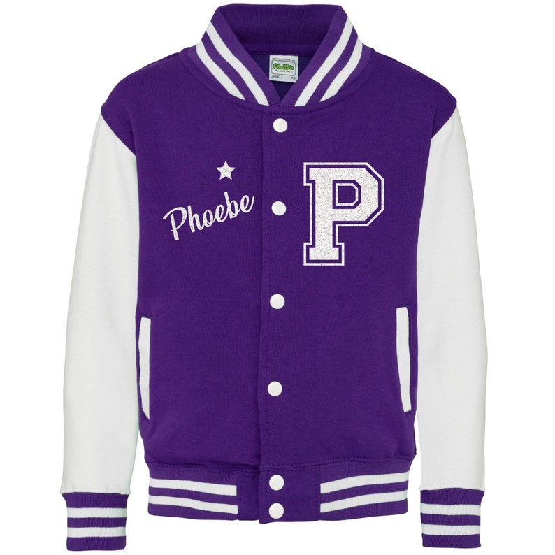 Kids Personalised Varsity Jacket imagem 7