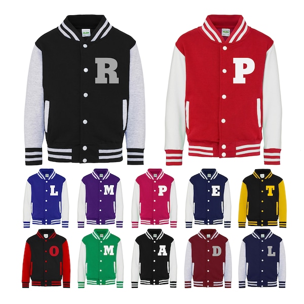 Personalised Initials Kids Varsity Jacket