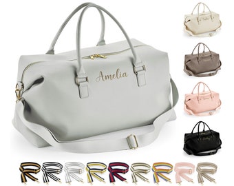 Personalised Name Monogram Weekend Holdall Bag With Strap