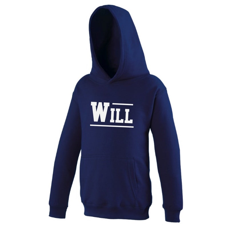 Kids Personalised Varsity Name Hoodie Etsy UK