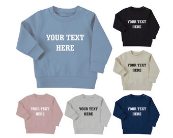 Gepersonaliseerde tekst Duurzaam sweatshirt voor baby's en peuters
