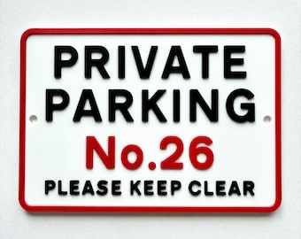 Personalised Private Parking Sign – Custom House Number Car Park Plate Plaque