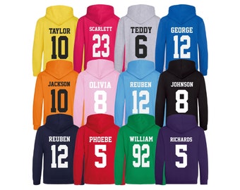 Personalised Football Hoodies (Kids & Adults Sizes) Custom Name and Number Sports Kit
