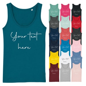 Ladies Personalised Vest (Sizes 8-18) Custom Printed Text