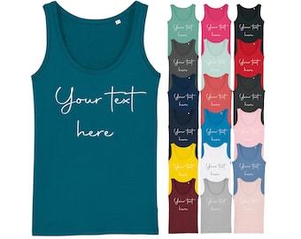 Ladies Personalised Vest (Sizes 8-18) Custom Printed Text