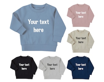 Gepersonaliseerde tekst Duurzaam sweatshirt voor baby's en peuters