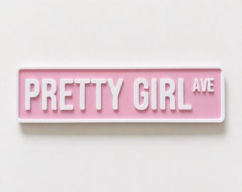 Pretty Girl Avenue Sign Girls Pink Bedroom Decor Door Decoration Plate Plaque